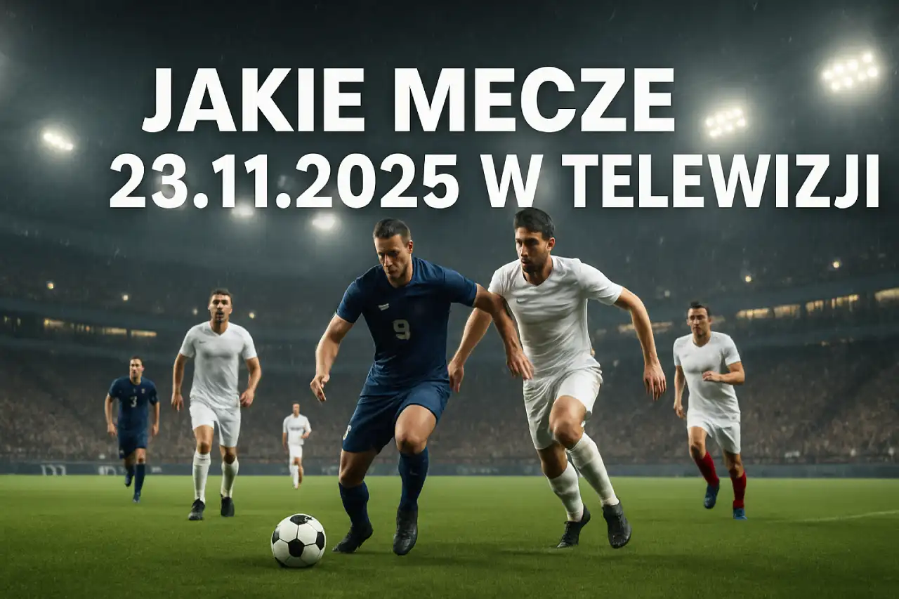 Piłkarze walczący o piłkę podczas meczu na stadionie – transmisje meczów 23.11.2025 w telewizji